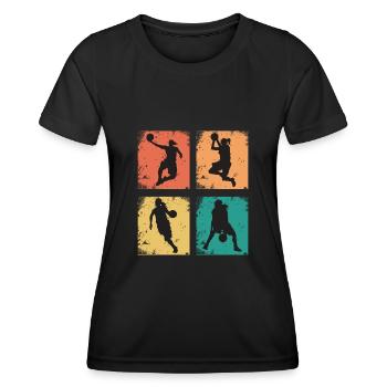 Vintage Women's Basketball - Women's Functional T-Shirt - black - Front - AI Model Female 172 light (172cm)