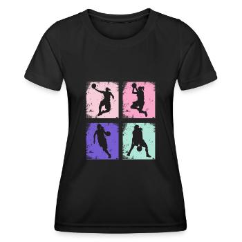 Basketball féminin vintage - T-shirt sport Femme - noir - Devant - AI Model Female 172 light (172cm)
