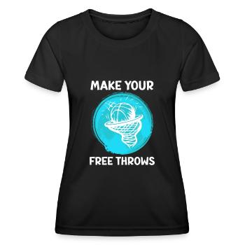 Mach deine Freiwürfe Basketball - Frauen Funktions-T-Shirt - Schwarz - Vorne - AI Model Female 172 light (172cm)