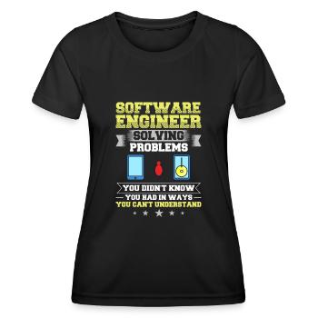 Génie logiciel Ingénieur en génie logiciel - T-shirt sport Femme - noir - Devant - AI Model Female 172 light (172cm)