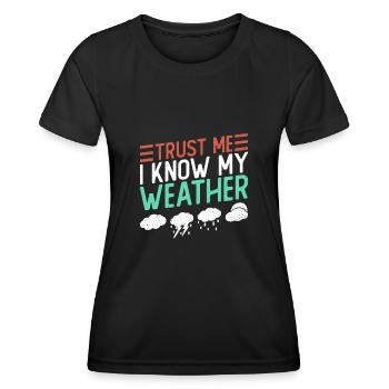 Météorologue Météo Climat Prévisions Météo - T-shirt sport Femme - noir - Devant - AI Model Female 172 light (172cm)
