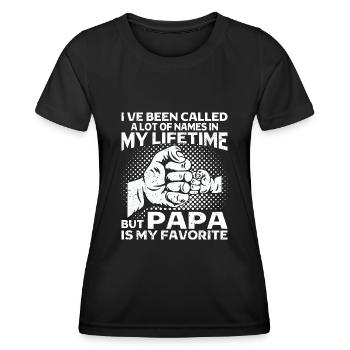 Père Enfant Fête des Pères Papa Cadeau - T-shirt sport Femme - noir - Devant - AI Model Female 172 light (172cm)