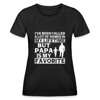 Père Enfant Fête des Pères Papa Cadeau - T-shirt sport Femme - noir - Devant - AI Model Female 172 light (172cm)