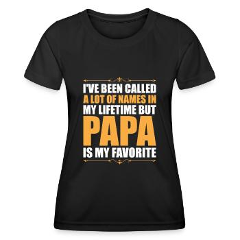 Père Enfant Fête des Pères Papa Cadeau - T-shirt sport Femme - noir - Devant - AI Model Female 172 light (172cm)
