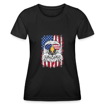 Eagle USA Flag - Women's Functional T-Shirt - black - Front - AI Model Female 172 light (172cm)