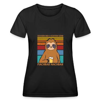 2 Kisten sind machbar Faultier Bier Saufen - Frauen Funktions-T-Shirt - Schwarz - Vorne - AI Model Female 172 light (172cm)