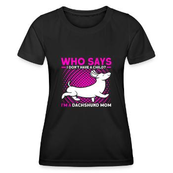 Dackel Dackel Dackel Mama Dackel Haustier - Frauen Funktions-T-Shirt - Schwarz - Vorne - AI Model Female 172 light (172cm)