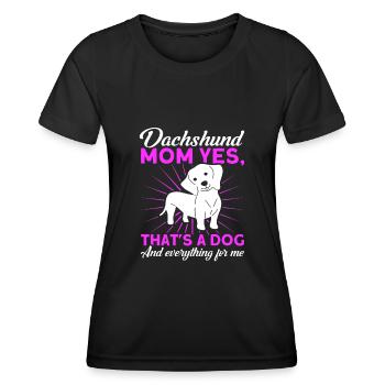 Dackel Dackel Dackel Mama Dackel Haustier - Frauen Funktions-T-Shirt - Schwarz - Vorne - AI Model Female 172 light (172cm)
