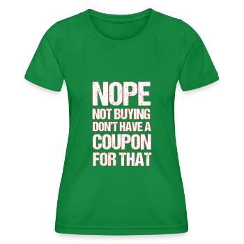 Coupon Shopper Discount Couponer Vente à prix réduit - T-shirt sport Femme - vert - Devant - AI Model Female 172 dark (172cm)