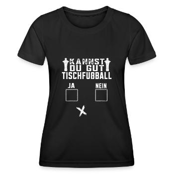 Kannst du gut Tischfußball Kickern Wuzzler - Frauen Funktions-T-Shirt - Schwarz - Vorne - AI Model Female 172 light (172cm)