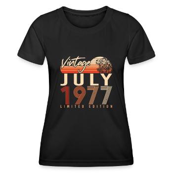 Geboren 1977 Im Juli - Frauen Funktions-T-Shirt - Schwarz - Vorne - AI Model Female 172 light (172cm)