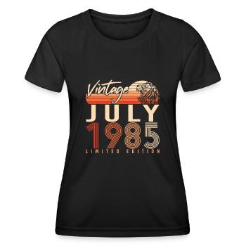 Geburtstagsgruss Für Juli 1985 - Frauen Funktions-T-Shirt - Schwarz - Vorne - AI Model Female 172 light (172cm)