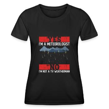 Météorologue Météo Climat Prévisions Météo - T-shirt sport Femme - noir - Devant - AI Model Female 172 light (172cm)