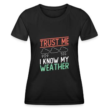 Météorologue Météo Climat Prévisions Météo - T-shirt sport Femme - noir - Devant - AI Model Female 172 light (172cm)