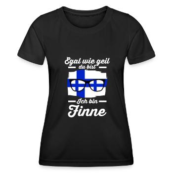 Finne Finnisches Finnland - Frauen Funktions-T-Shirt - Schwarz - Vorne - AI Model Female 172 light (172cm)