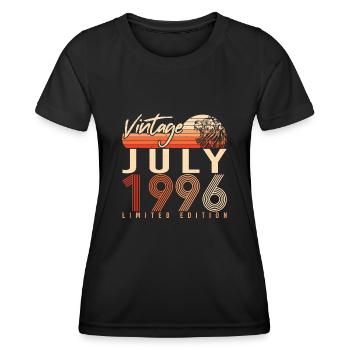Month of birth July 1996 - Women's Functional T-Shirt - black - Front - AI Model Female 172 light (172cm)