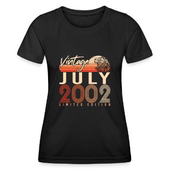 20 ans en juillet 2002 - T-shirt sport Femme - noir - Devant - AI Model Female 172 light (172cm)
