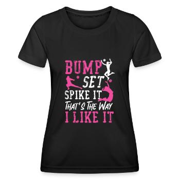 Volleyball Player Team Bump Set - Frauen Funktions-T-Shirt - Schwarz - Vorne - AI Model Female 172 light (172cm)