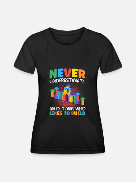 Bauen Klemmbaustein Baustein - Frauen Funktions-T-Shirt - Schwarz
