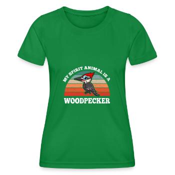 Pic d’oiseau Mon animal spirituel est un pic - T-shirt sport Femme - vert - Devant - AI Model Female 172 dark (172cm)