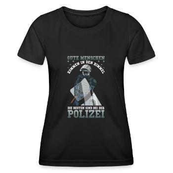 Polizei Die besten sind bei der Polizei - Frauen Funktions-T-Shirt - Schwarz - Vorne - AI Model Female 172 light (172cm)