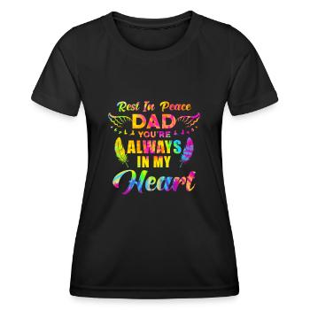 Commemoration Of The Date of Death Deceased Father Gift - Women's Functional T-Shirt - black - Front - AI Model Female 172 light (172cm)