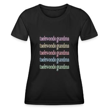 Taekwondo Grand-mère Fière Taekwondo Grand-mère Cadeau - T-shirt sport Femme - noir - Devant - AI Model Female 172 light (172cm)