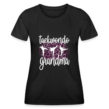 Taekwondo Grand-mère Fière Taekwondo Grand-mère Cadeau - T-shirt sport Femme - noir - Devant - AI Model Female 172 light (172cm)
