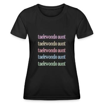 Taekwondo Tante Fière Taekwondo Tante Cadeau - T-shirt sport Femme - noir - Devant - AI Model Female 172 light (172cm)
