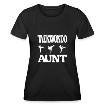 Fier Taekwondo Tante Taekwondo Tante Cadeau - T-shirt sport Femme - noir - Devant - AI Model Female 172 light (172cm)