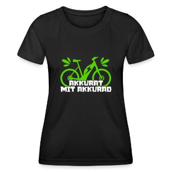 EBike elektrisches Fahrrad E-Bike - Frauen Funktions-T-Shirt - Schwarz - Vorne - AI Model Female 172 light (172cm)