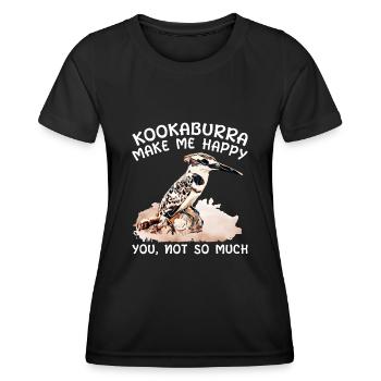 Jägerlieste Kookaburra Eisvogel Vogel - Frauen Funktions-T-Shirt - Schwarz - Vorne - AI Model Female 172 light (172cm)