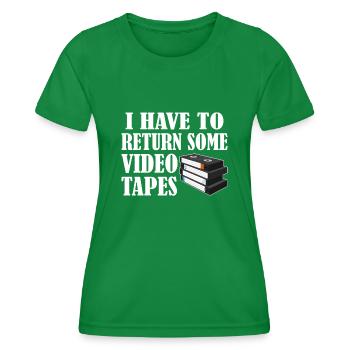 Video Cassette Tape Nineties Gift - Women's Functional T-Shirt - kelly green - Front - AI Model Female 172 dark (172cm)