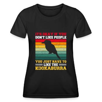 Jägerlieste Kookaburra Eisvogel Vogel - Frauen Funktions-T-Shirt - Schwarz - Vorne - AI Model Female 172 light (172cm)
