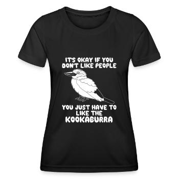 Jägerlieste Kookaburra Eisvogel Vogel - Frauen Funktions-T-Shirt - Schwarz - Vorne - AI Model Female 172 light (172cm)