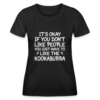 Jägerlieste Kookaburra Eisvogel Vogel - Frauen Funktions-T-Shirt - Schwarz - Vorne - AI Model Female 172 light (172cm)