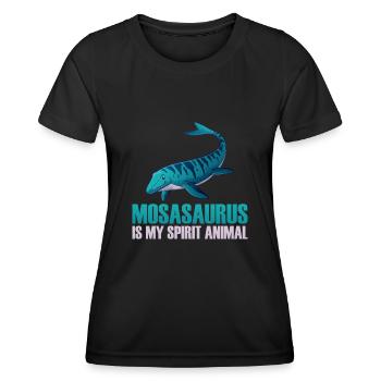 Biologiste marin Mosasaurus Time Dinosaures - T-shirt sport Femme - noir - Devant - AI Model Female 172 light (172cm)