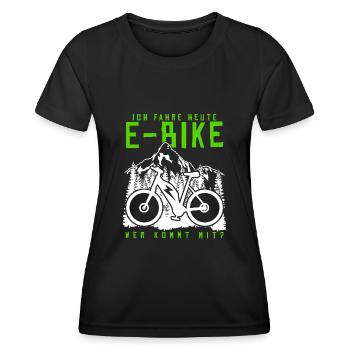 EBike Spruch elektrisches Fahrrad E-Bike - Frauen Funktions-T-Shirt - Schwarz - Vorne - AI Model Female 172 light (172cm)