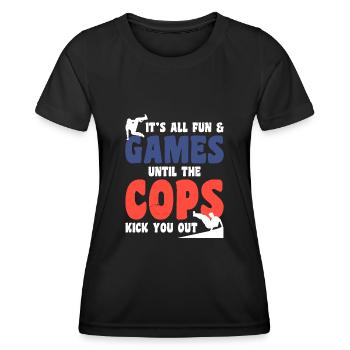 Parkour Design pour Freerunner | Freerunning - T-shirt sport Femme - noir - Devant - AI Model Female 172 light (172cm)