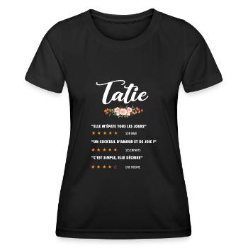 tatie citation fleurs critique film tante tantine - T-shirt sport Femme - noir - Devant - AI Model Female 172 light (172cm)