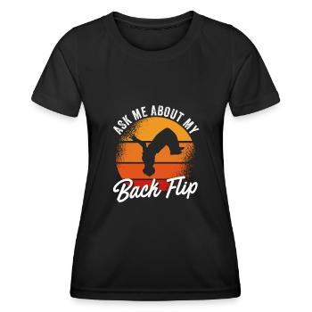 Parkour Design pour Freerunner | Freerunning - T-shirt sport Femme - noir - Devant - AI Model Female 172 light (172cm)