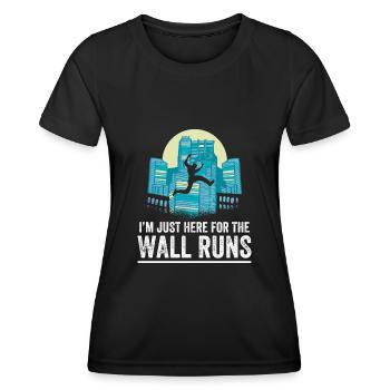 Parkour Design pour Freerunner | Freerunning - T-shirt sport Femme - noir - Devant - AI Model Female 172 light (172cm)