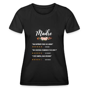 maman citation fleurs critique film drôle madre - T-shirt sport Femme - noir - Devant - AI Model Female 172 light (172cm)