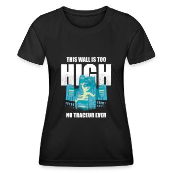 Parkour Design pour Freerunner | Freerunning - T-shirt sport Femme - noir - Devant - AI Model Female 172 light (172cm)