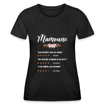 mamoune citation fleurs critique film drôle maman - T-shirt sport Femme - noir - Devant - AI Model Female 172 light (172cm)