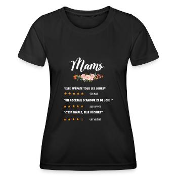 fête des mamans mams citation fleurs critique film - T-shirt sport Femme - noir - Devant - AI Model Female 172 light (172cm)