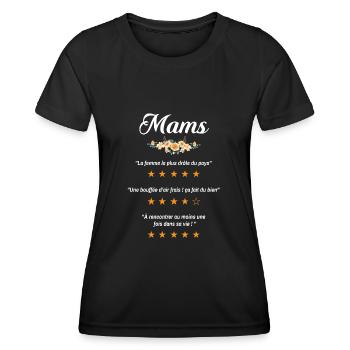 fête des mamans mams citation fleurs critique film - T-shirt sport Femme - noir - Devant - AI Model Female 172 light (172cm)