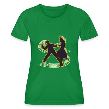 Boogie Woogie Musik Boogie-Woogie Swing - Frauen Funktions-T-Shirt - Kelly Green - Vorne - AI Model Female 172 dark (172cm)