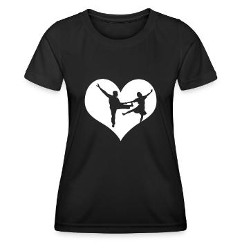 Boogie Woogie Herz Boogie-Woogie Swing - Frauen Funktions-T-Shirt - Schwarz - Vorne - AI Model Female 172 light (172cm)