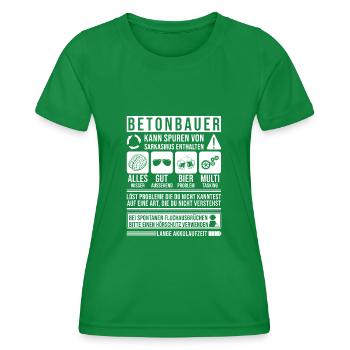 Betonbauer Sprüche Betonbauer - Frauen Funktions-T-Shirt - Kelly Green - Vorne - AI Model Female 172 dark (172cm)